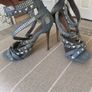 Carvela Denim Blue Studded and Crystal Embellished Shoe Image 5
