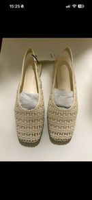 Mango woven flat slingback shoe