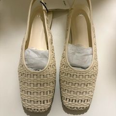 Mango woven flat slingback shoe