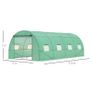 Walk-in Polytunnel Greenhouse - Outdoor Garden Tunnel Greenhouse Tent with Zipped Roll-Up Door and 8 Mesh Windows, 6 x 3M Image 3