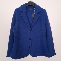 Your Sixth Sense Royal Blue Wool Knit Tailored Jacket Blazer Size L/XL
