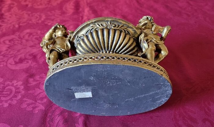 Antique Cherub Gold Effect Ornamental Pedestal Metal Candle Holder Pedestal Stand Made In Spain