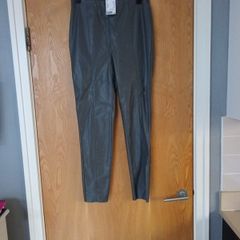 H&M Faux Leather Grey Trousers.  S.14.  B.N.W.T