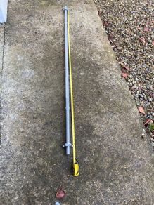 Exercise bar with 12 weights. Pictures have plates weight