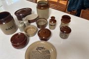 18 Pieces- Vintage Earthenware Glazed Pottery Pieces- Pearson's of Chesterfield, Moira Pottery , Emile Henry - French Designer- all in great condition