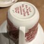 Vintage Royal Tudor Ware "Olde England" Pink / Red Transferware Teacup & Saucer Set Image 6