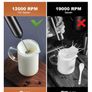 Electric Milk Frother with High Performance 12000 RPM Motor, Aluminium Alloy Manual Milk Frother, Foamer Whisk for Matcha, Latte, Cappuccino, Hot Chocolate, Drinks, 3 AAA Batteries Included Image 2