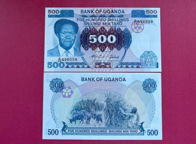Uganda  500 shillings   1983  Pick  22a   ( Uncirculated )