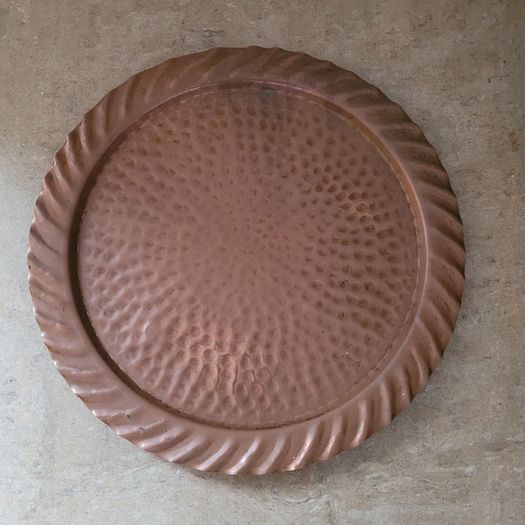Vintage hammered copper drinks tray