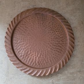 Vintage hammered copper drinks tray