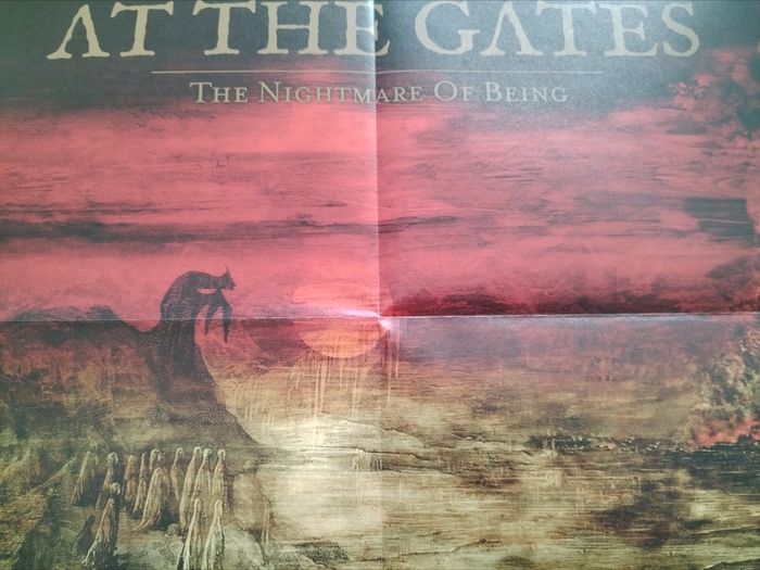 Poster At The Gates The Nightmare of Being and band photo.