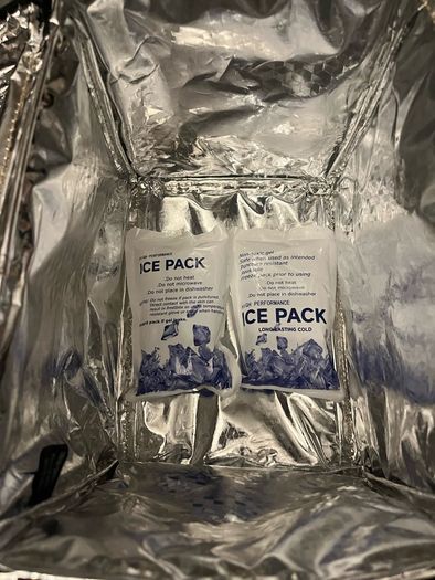 cooler Lunch Bag fridge Thermal Insulated 2 freezer Ice packs size 20/28/25 cm