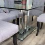 Glass and chrome dining table Image 2