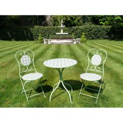 Two Seater Table & Chairs Mosaic Green D11181