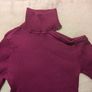 DKNY deep fuchsia turtleneck with free left shoulder detail Image 3