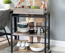 New Kitchen Trolley Serving Cart (Greige) - FREE P&P