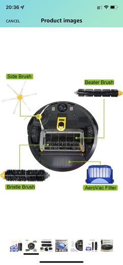 Robot vacuum parts Accessories Kit for iRobot Roomba 600 Series 694 692 690 680 660 665 651 650 614 Robot Vacuum Cleaner, Replacement Parts Bristle & Flexible Beater Brush, Filter, Side Brushes