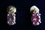 Beautiful Purple Amethyst Sterling Silver 925 Vintage Earrings
