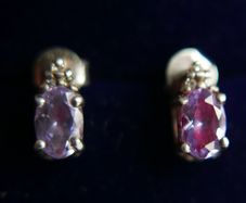 Beautiful Purple Amethyst Sterling Silver 925 Vintage Earrings