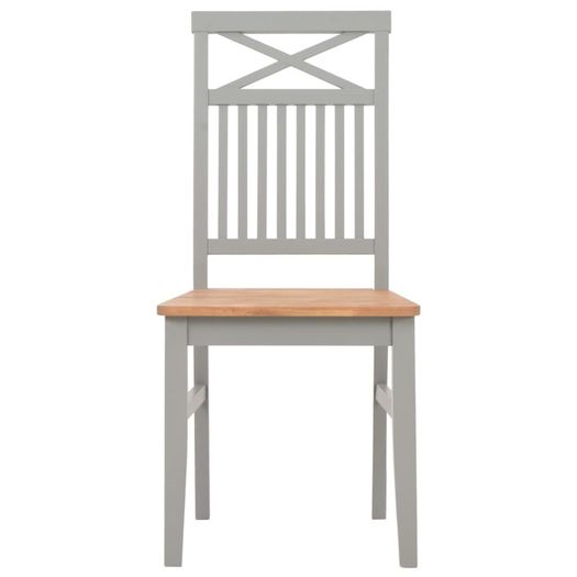 Dining Chairs 2 pcs Grey Solid Oak Wood