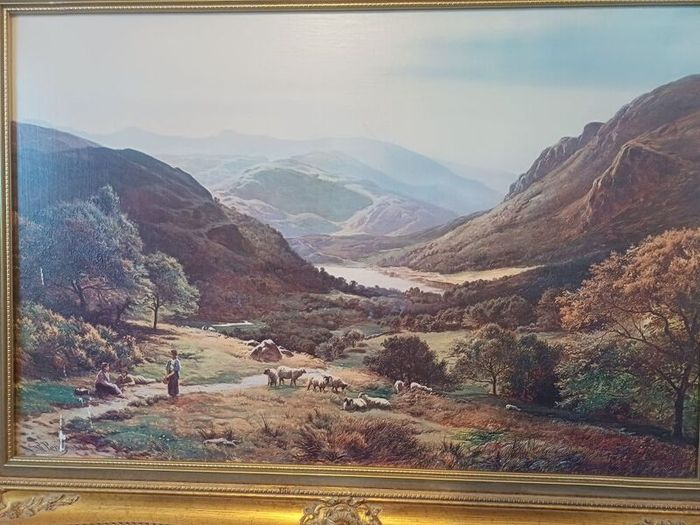 Pair of Huge Vintage Framed Artworks (105x75cm) - Matching Luxury Frames