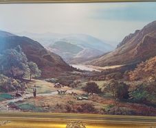 Pair of Huge Vintage Framed Artworks (105x75cm) - Matching Luxury Frames
