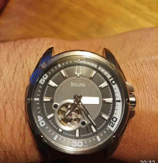 Bulova Automatic Open Heart  Stainless Stee