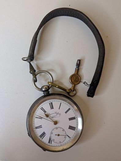 Britannia 935 silver cased pocket watch