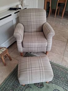 Beautiful Next Tartan Armchair & Footstool