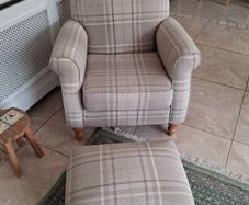 Beautiful Next Tartan Armchair & Footstool