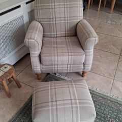 Beautiful Next Tartan Armchair & Footstool