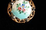 antique enamel button
