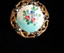 antique enamel button