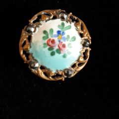 antique enamel button