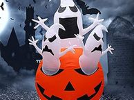 main image for ad Halloween Inflatables, Yideng 1.5m/4.9Ft Tall Pumpkin Chost Decorations with LED Lights Giant Halloween Inflatable Pumpkin Outdoor Indoor Holiday Decor for Yard Patio Garden Lawn Party Decoration