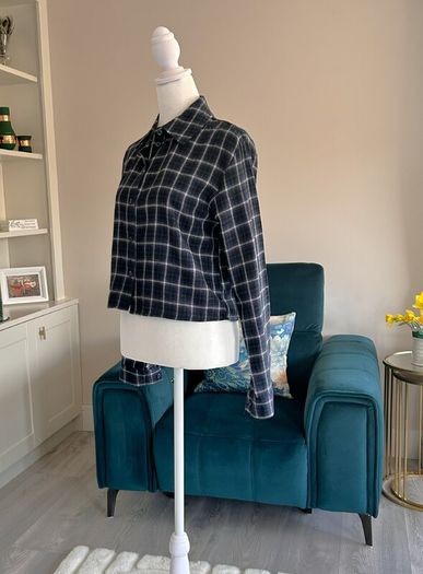 Girls Long Sleeved Blue Checkered Shirt from Primark
