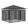 Gazebo with Mosquito Net and String Lights 3x3x2.73 m Anthracite 180 g/sq.m Image 2