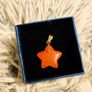 Orange Aventurine Star Pendant Polished Crystal Charm Image 6