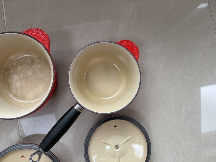 Le Creuset Cast Iron Saucepan Set 16cm, 18cm & 20cm