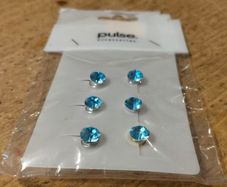 Pulse Accessories blue crystal stud earrings, featuring a round, faceted design. New with tags
