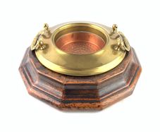 Vintage wood and metal brazier