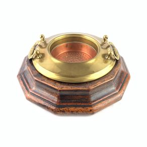 Vintage wood and metal brazier