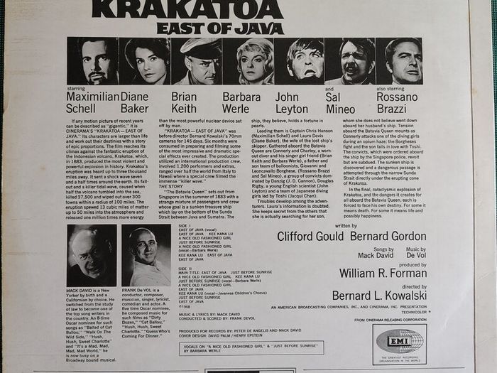 Frank De Vol - Krakatoa, East Of Java (Music From The Original Sound Track) Vinyl LP (1966) UK 1st Pressing Soundtrack Score EX+