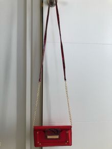 Red and Black River Island purse