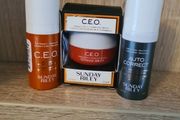 Sunday Riley Autocorrect Brightening And Depuffing Eye Contour Cream 8ml  15% Vitamin C Brightening Serum 8ml. Ceo Vitamin C Rich Hydrating Cream  15g