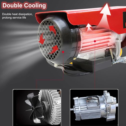 BRAND NEW 220v Electric Hoist Cable Winch Motor Rope Stroke Cable Hoist Winch Crane Lifting 200kg Load