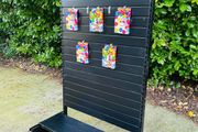 Large Black Slat Wall Display Stand - Exhibition And Shop Display