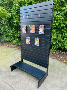 Large Black Slat Wall Display Stand - Exhibition And Shop Display