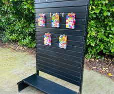 Large Black Slat Wall Display Stand - Exhibition And Shop Display