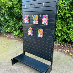 Large Black Slat Wall Display Stand - Exhibition And Shop Display